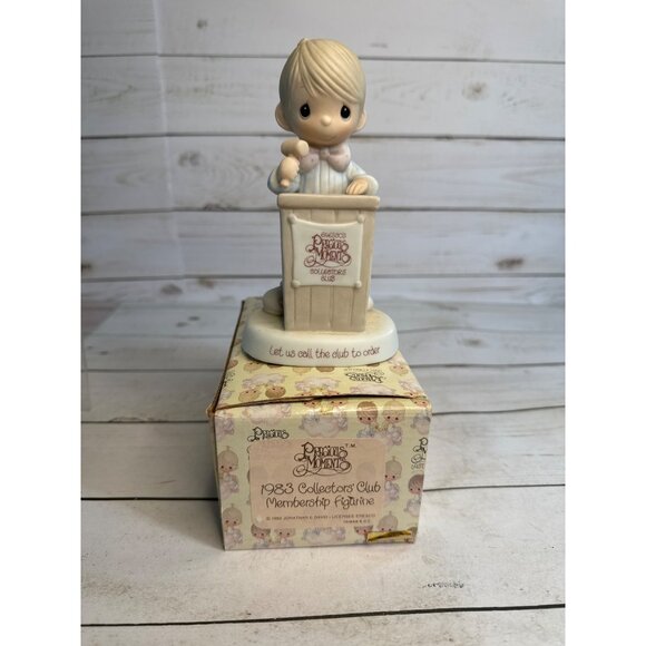 Precious Moments 1983 Collectors Club Let Us Call This Club To Order E-0303 Figu - Picture 1 of 11